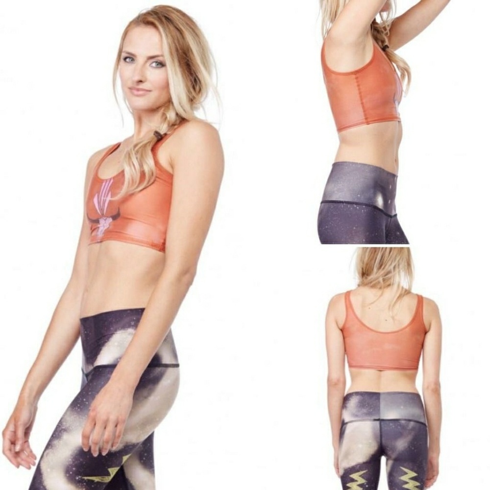 Teeki Orange Buffalo Princess Lover crop Tank